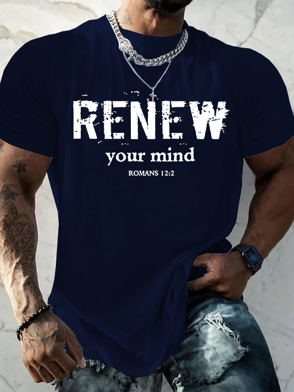 Renew Your Mind Jesus God Christian Cotton T-Shirt