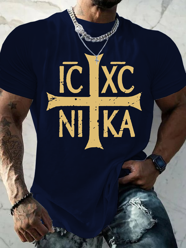IC XC NIKA Jesus God Christian Cotton T-Shirt