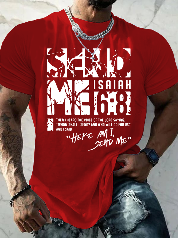 Send Me Isaiah 6:8 Jesus God Christian Cotton T-Shirt