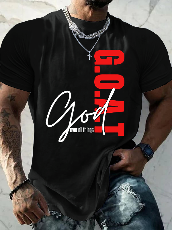 G.O.A.T. Jesus God Christian Cotton T-Shirt