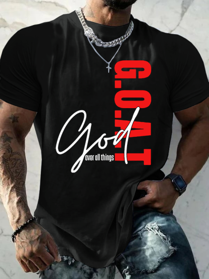 G.O.A.T. Jesus God Christian Cotton T-Shirt