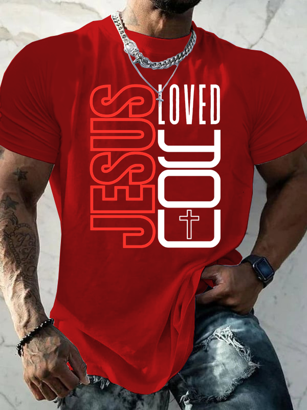 Jesus Loves You Jesus God Christian Cotton T-Shirt