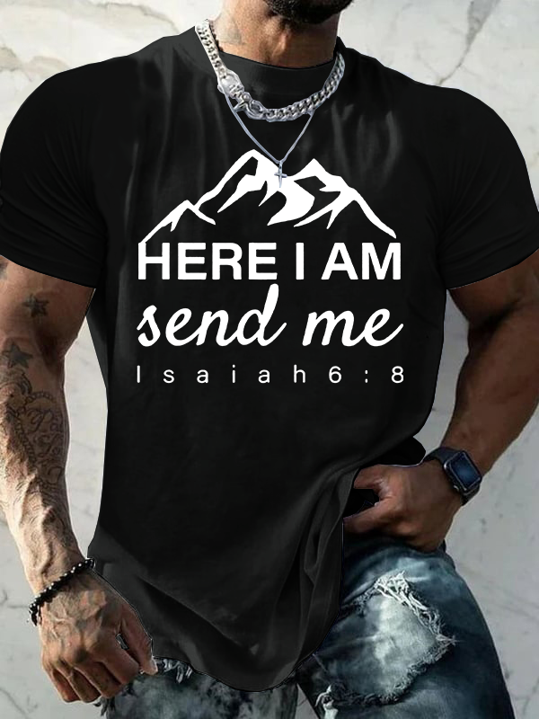 Send Me Isaiah 6:8 Jesus God Christian Cotton T-Shirt
