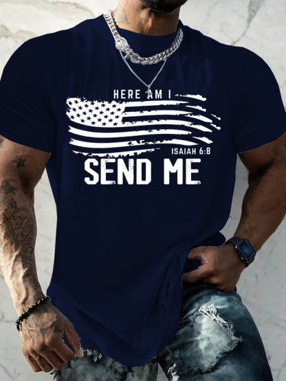 Here Am I Send Me Jesus God Christian Cotton T-Shirt