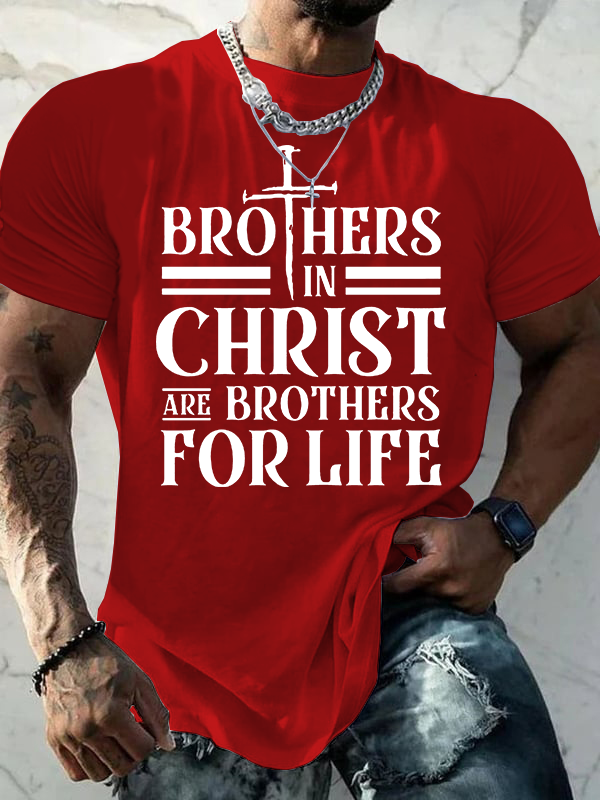 Brothers In Christ Jesus God Christian Cotton T-Shirt