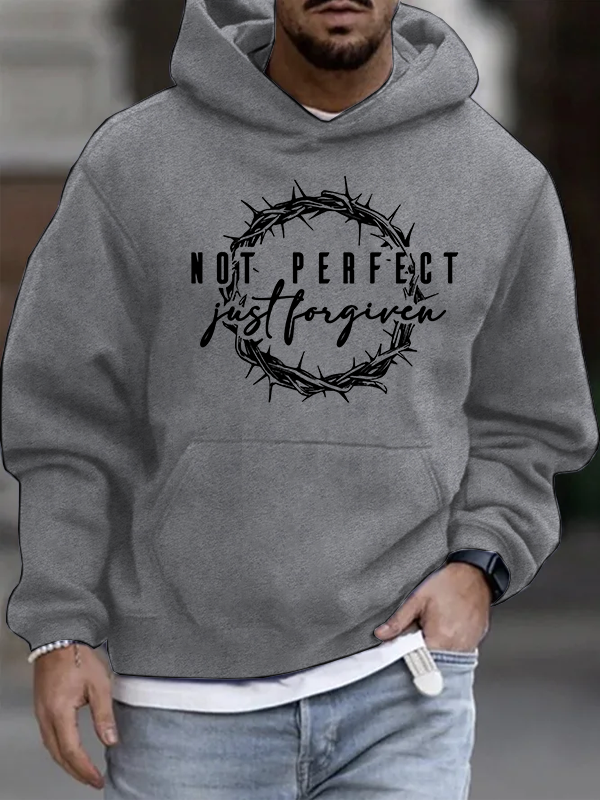 Not Perfect Just Forgiven Religious  Christian Cotton Hoodie