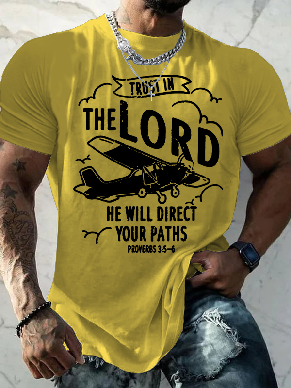 Trust In The Lord He Will Direct Your Paths Jesus God Christian Cotton T-Shirt