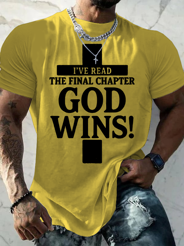 God Wins Jesus God Christian Cotton T-Shirt