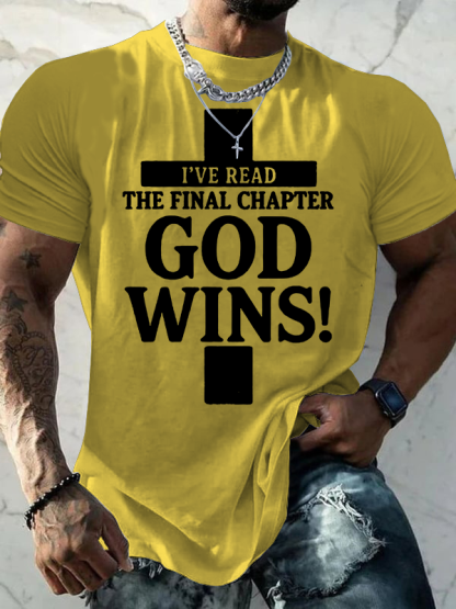 God Wins Jesus God Christian Cotton T-Shirt