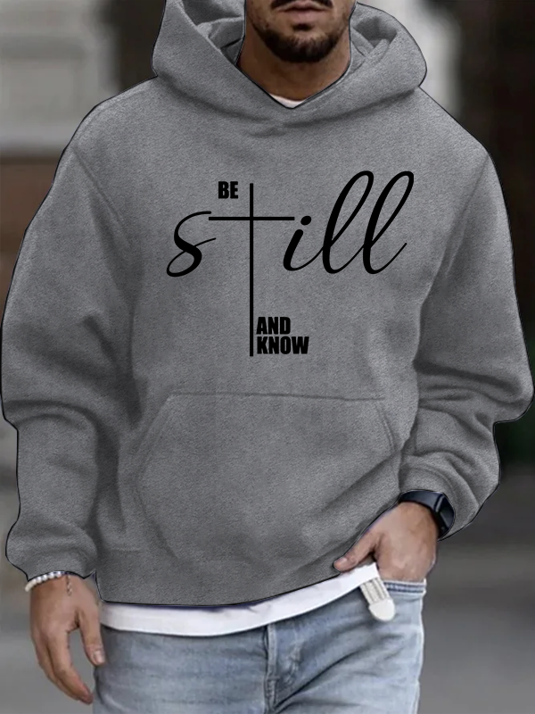 Be Still And Know Cross Christian Cotton Hoodie