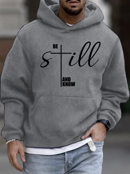 Be Still And Know Cross Christian Cotton Hoodie