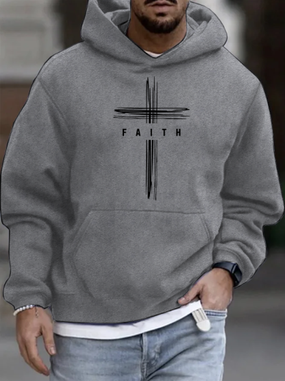 Faith Cross Christian Cotton Hoodie