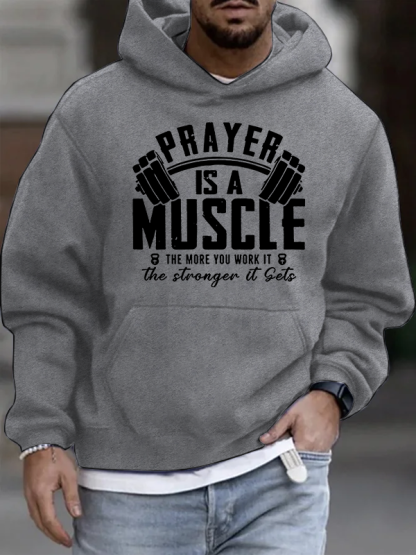 Prayer Is A Muscle Cross Christian Cotton Hoodie