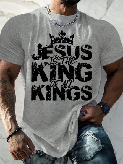 Jesus Christ Is King Jesus God Christian Cotton T-Shirt