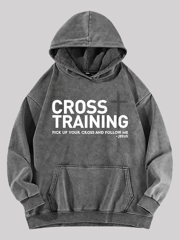 Cross Training Jesus God Christian Washed Hoodie