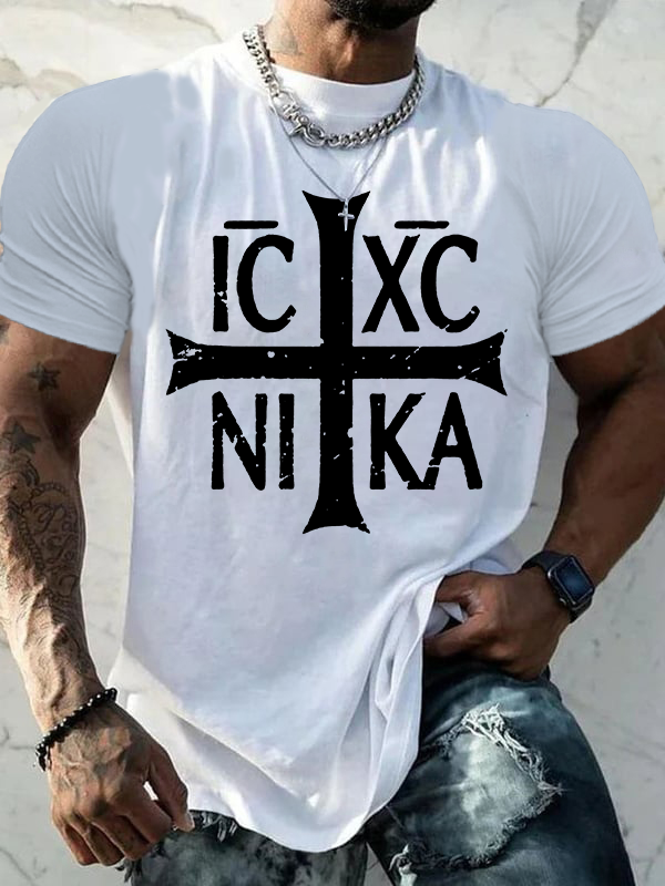 IC XC NIKA Jesus God Christian Cotton T-Shirt