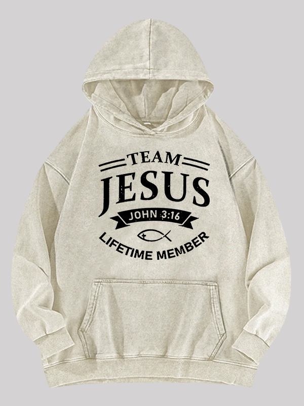 Jesus Team Jesus God Christian Washed Hoodie