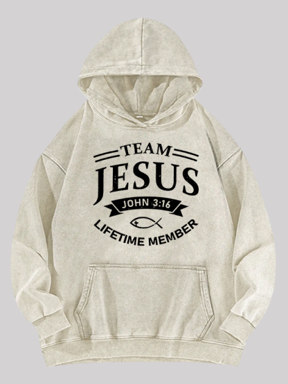 Jesus Team Jesus God Christian Washed Hoodie