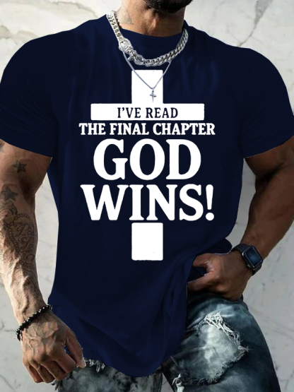 God Wins Jesus God Christian Cotton T-Shirt