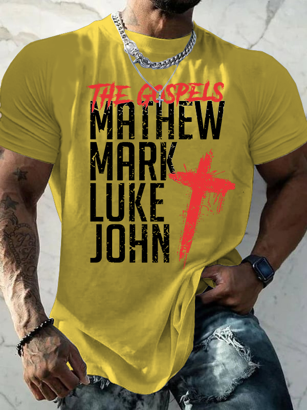 The Gospels  Matthew, Mark, Luke & John  Jesus God Christian Cotton T-Shirt