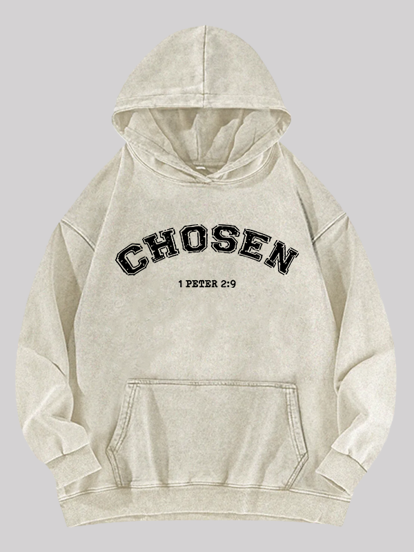 Chosen Jesus God Christian Washed Hoodie