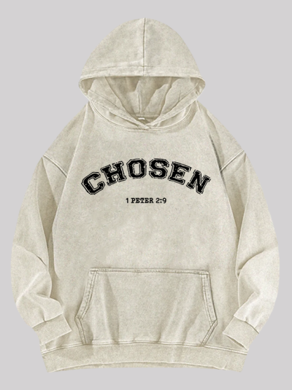Chosen Jesus God Christian Washed Hoodie
