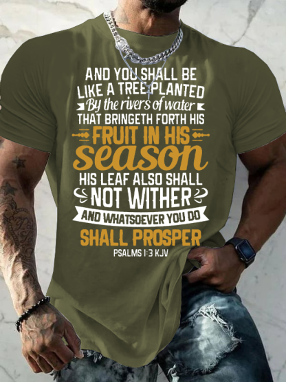 And You Shall Be Like A Tree Planted By The Rivers Of Water Jesus God Christian Cotton T-Shirt