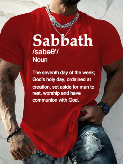 Sabbath Definition Jesus God Christian Cotton T-Shirt