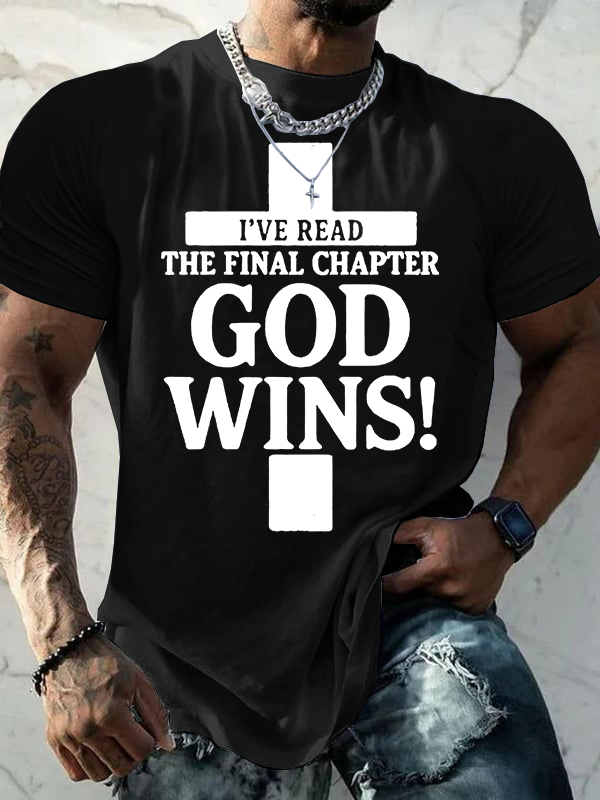 God Wins Jesus God Christian Cotton T-Shirt