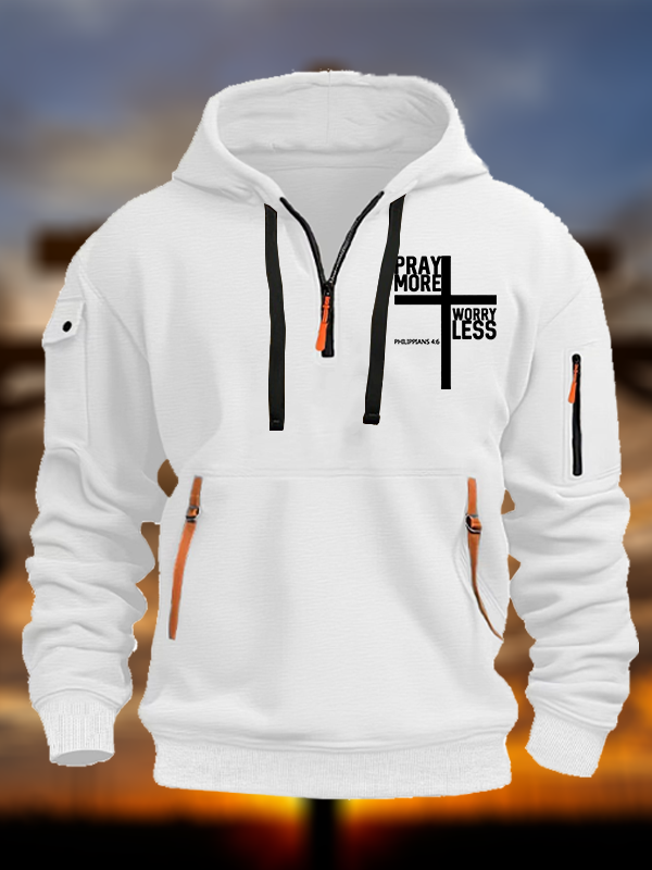 Pray More Worry Less Bible Verse Jesus God Christian Zipper Hoodies