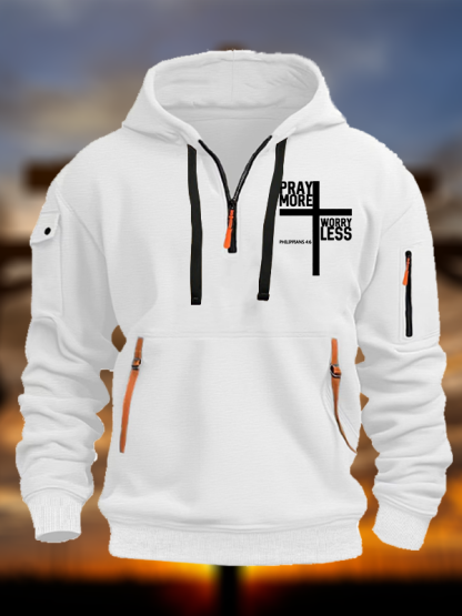 Pray More Worry Less Bible Verse Jesus God Christian Zipper Hoodies