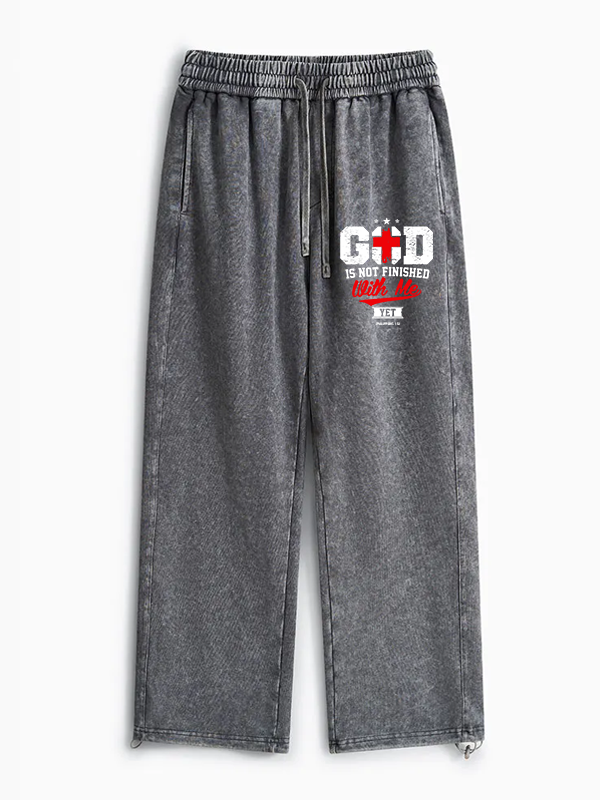 God Is Not Finished With Me Philippians 1:5 Jesus God Christian Washed Sweatpants