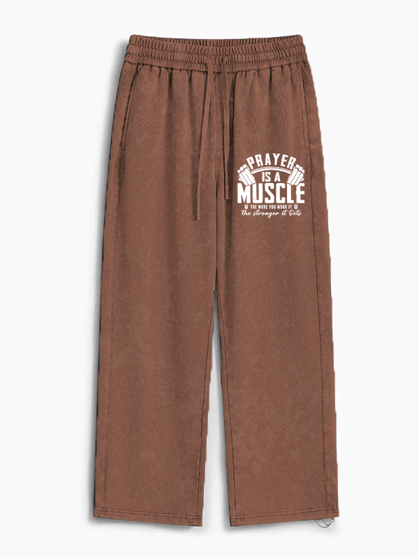 Prayer Is A Muscle Jesus God Christian Washed Sweatpants