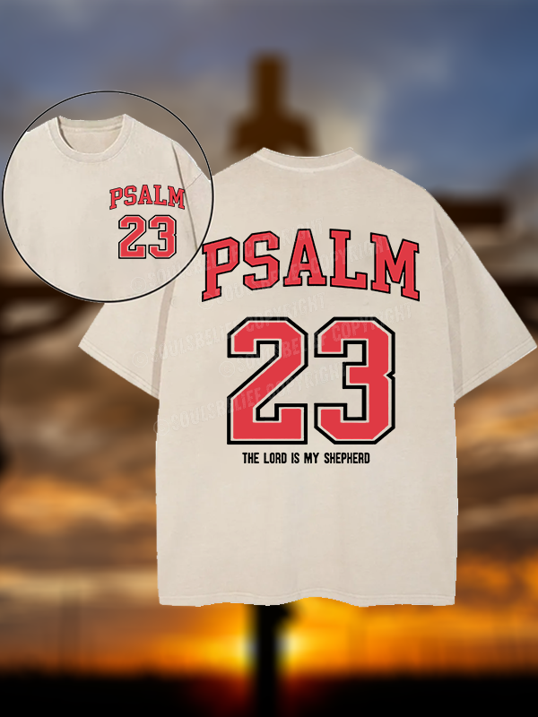 Psalm 23 Christian Washed T-Shirt