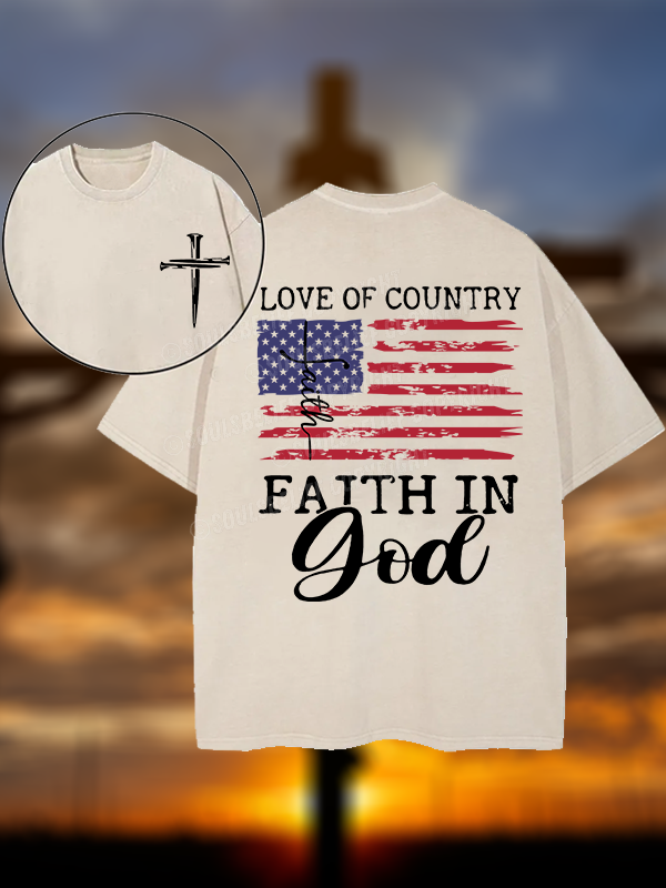Faith In God Christian Washed T-Shirt