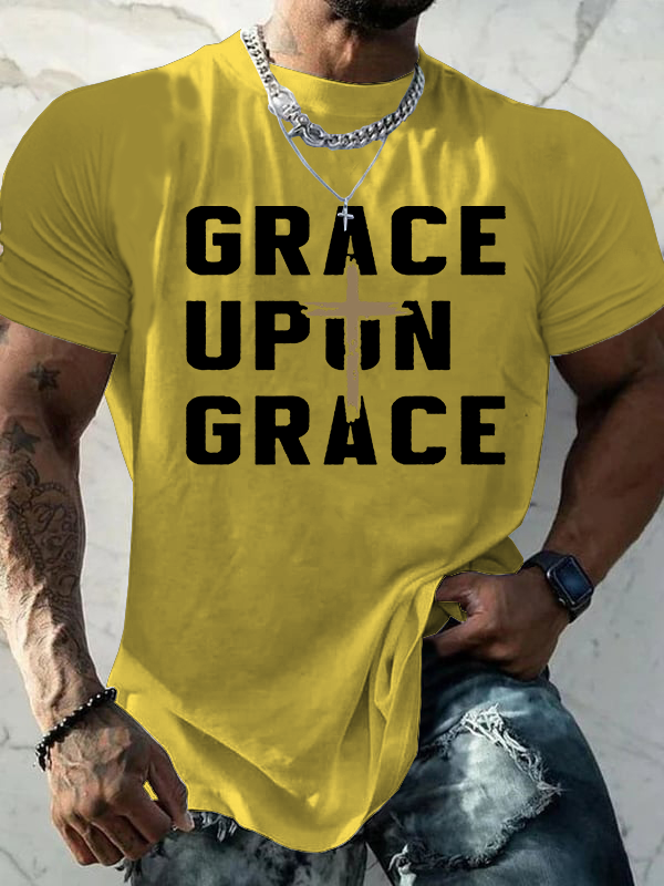 Grace Upon Grace Jesus God Christian Cotton T-Shirt