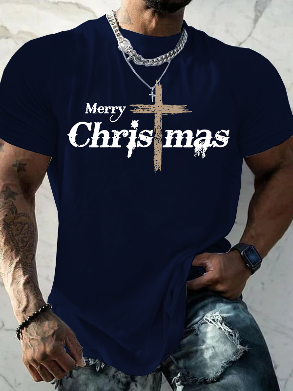 Merry Chrismas  Jesus God Christian Cotton T-Shirt
