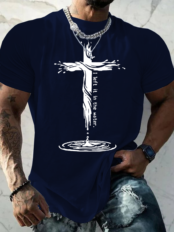 I Left It in the Water Jesus God Christian Cotton T-Shirt