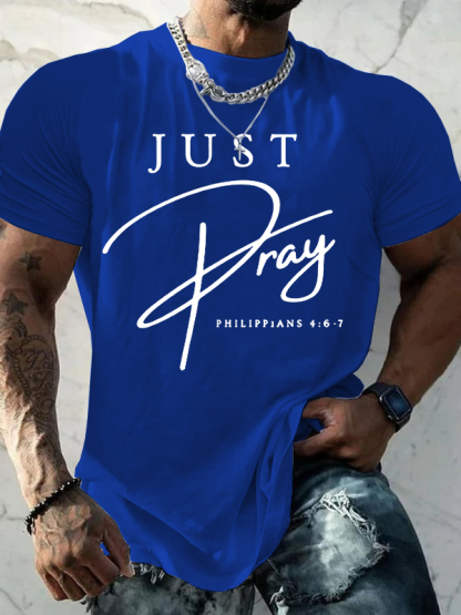 Just Pray Jesus God Christian Cotton T-Shirt