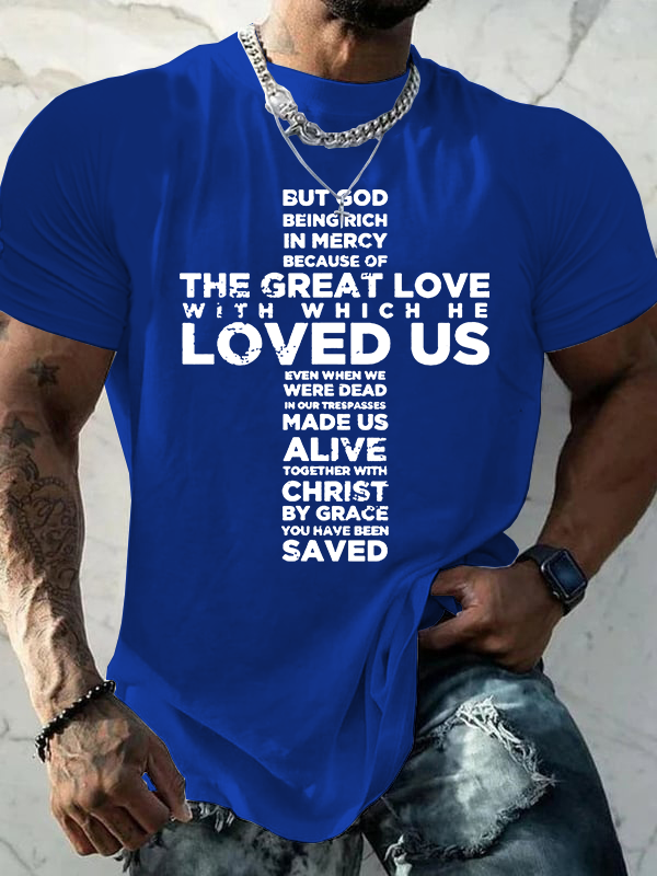 But God Being Rich In Mercy Jesus God Christian Cotton T-Shirt