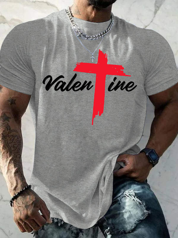 Valentine Jesus God Christian Cotton T-Shirt