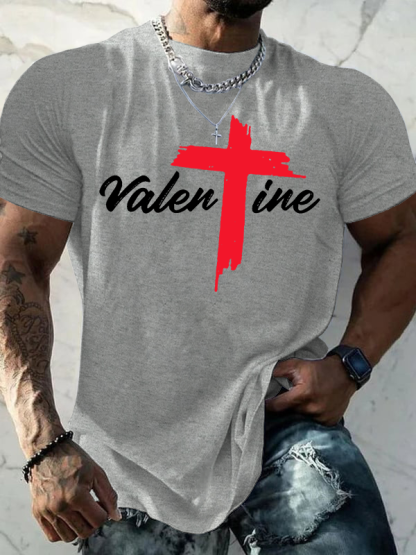 Valentine Jesus God Christian Cotton T-Shirt
