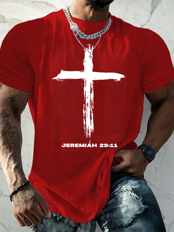 Jeremiah Cross Jesus God Christian Cotton T-Shirt