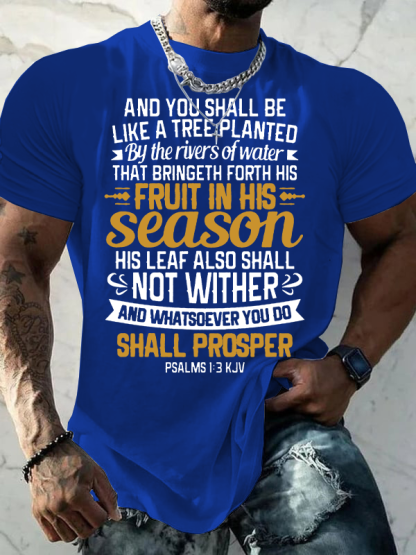 And You Shall Be Like A Tree Planted By The Rivers Of Water Jesus God Christian Cotton T-Shirt