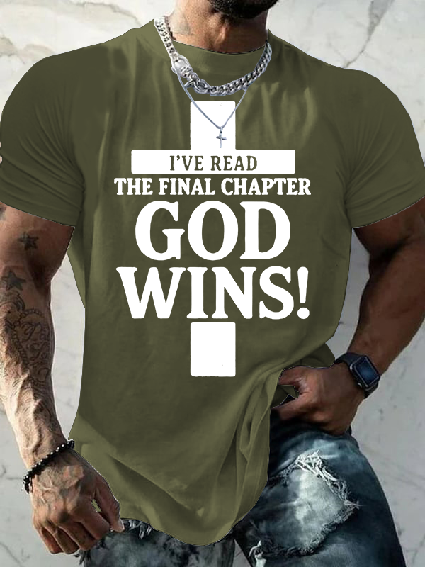 God Wins Jesus God Christian Cotton T-Shirt