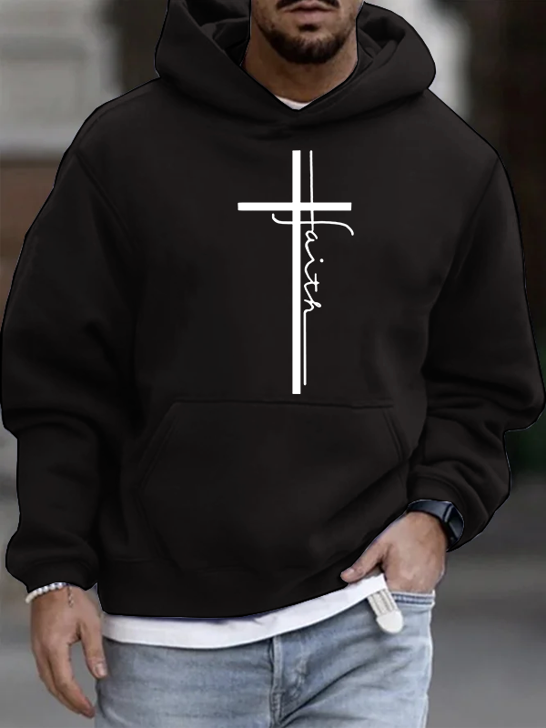 Faith Cross Christian Cotton Hoodie