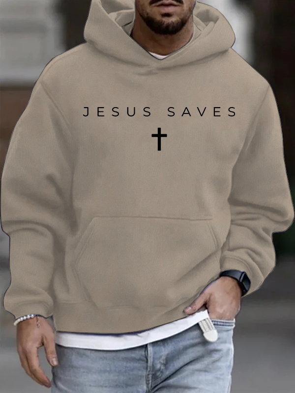 Jesus Saves Christian Cotton Hoodie