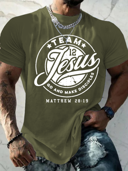 Team Jesus Go And Make Disciples Matthew Jesus God Christian Cotton T-Shirt