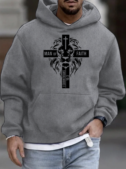 Man of Faith Christian Cotton Hoodie