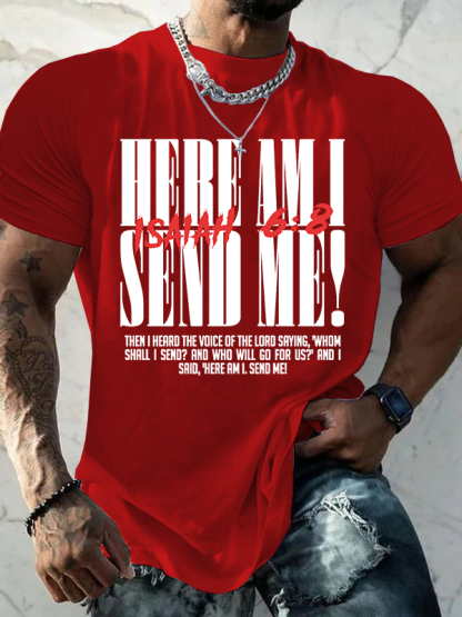 Isaiah 6:8 – “Send Me”  Jesus God Christian Cotton T-Shirt